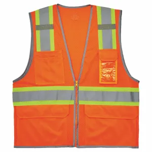 Ergodyne 24578 8246Z-S 4XL Orange Class 2 Two-Tone Mesh Vest - Single Size